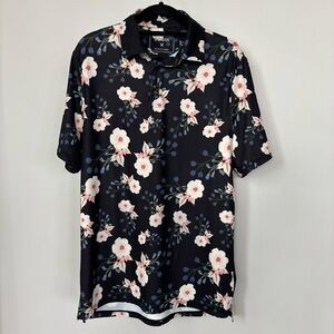 Sosik Performance Flower Print Golf Polo Size M